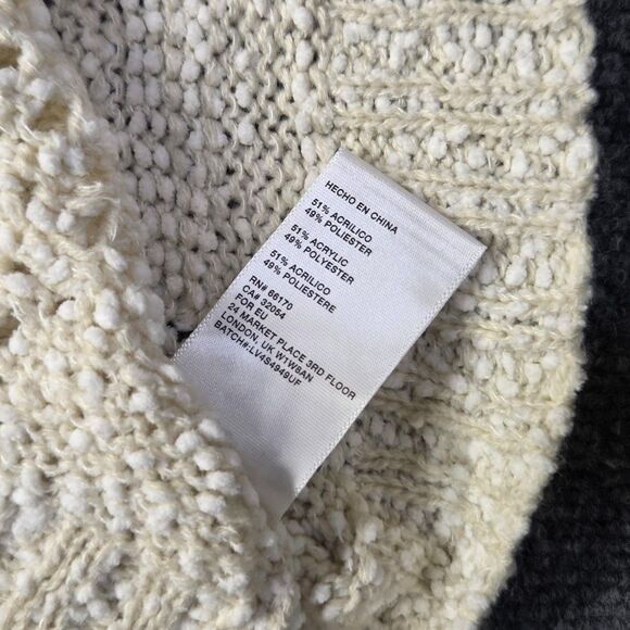 Pins and Needles Sweater Women Medium Ivory Crochet Open Knit Pointelle Pullover - Picture 8 of 9